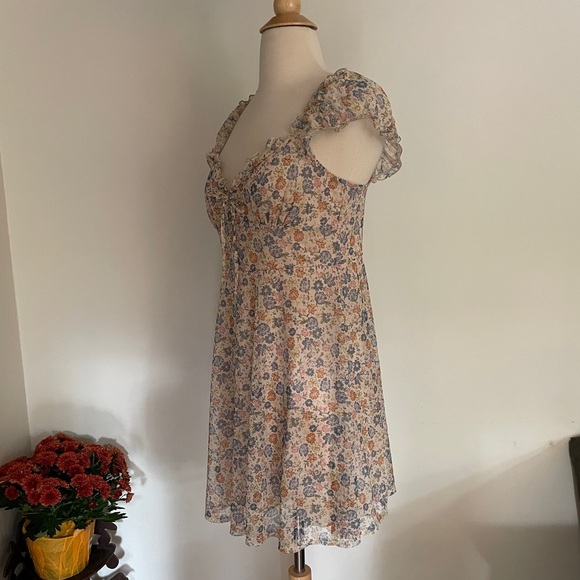 Altered State Floral Mesh Lined Cap Sleeve 90s Grunge Goth Punk Babydoll Dress M - Picture 3 of 11